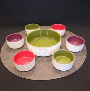 Dip Salsa Serving Bowl Set with Faux Bois Wood Grain Pattern ~ Target